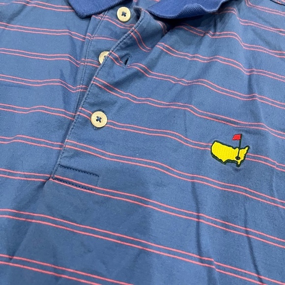[L]Masters Collection Red Striped Blue Polo Shirt - Picture 2 of 6